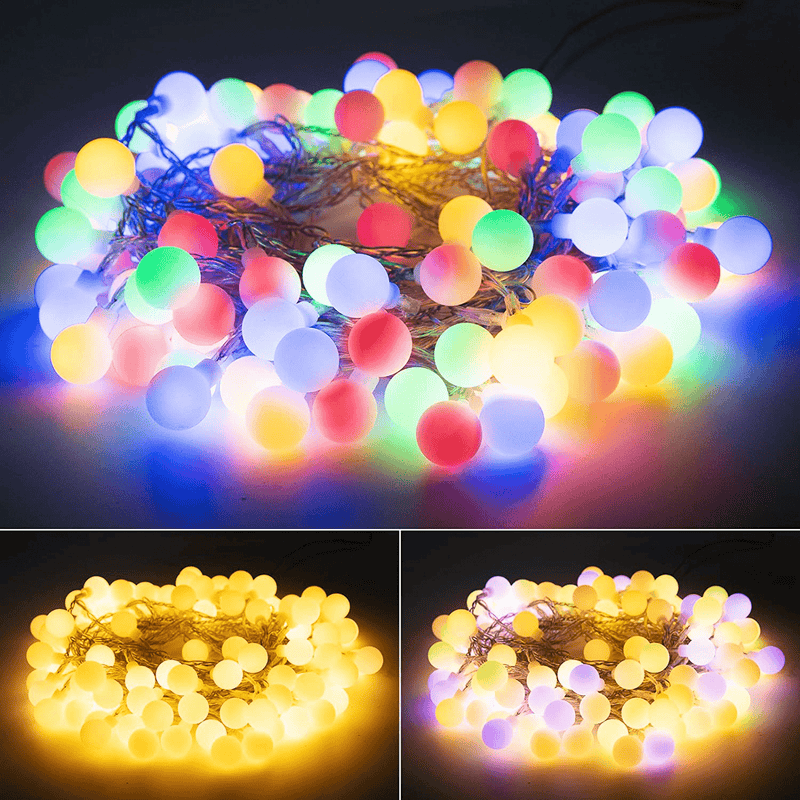 33 Feet 100 Led Mini Globe String Lights, Fairy String Lights Plug in, 8 Modes with Remote, Decor for Indoor Outdoor Party Wedding Christmas Tree Garden, Warm White