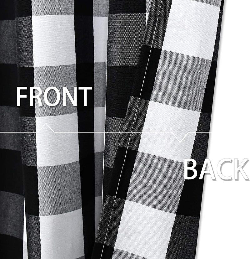 Black and White Buffalo Checker Plaid Curtains for Farmhouse Bedroom Gingham Light Filtering Window Drapes Grommet Curtains for Living Room Set of 2 Panels Each Is 52Wx63L