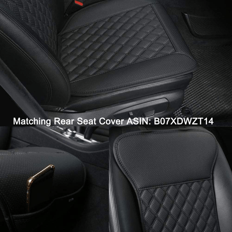 Black Panther Car Seat Cover,Breathable Universal PU Front Car Seat Protector,Non-Wrapped Bottom with Backrest (1PC-Black)