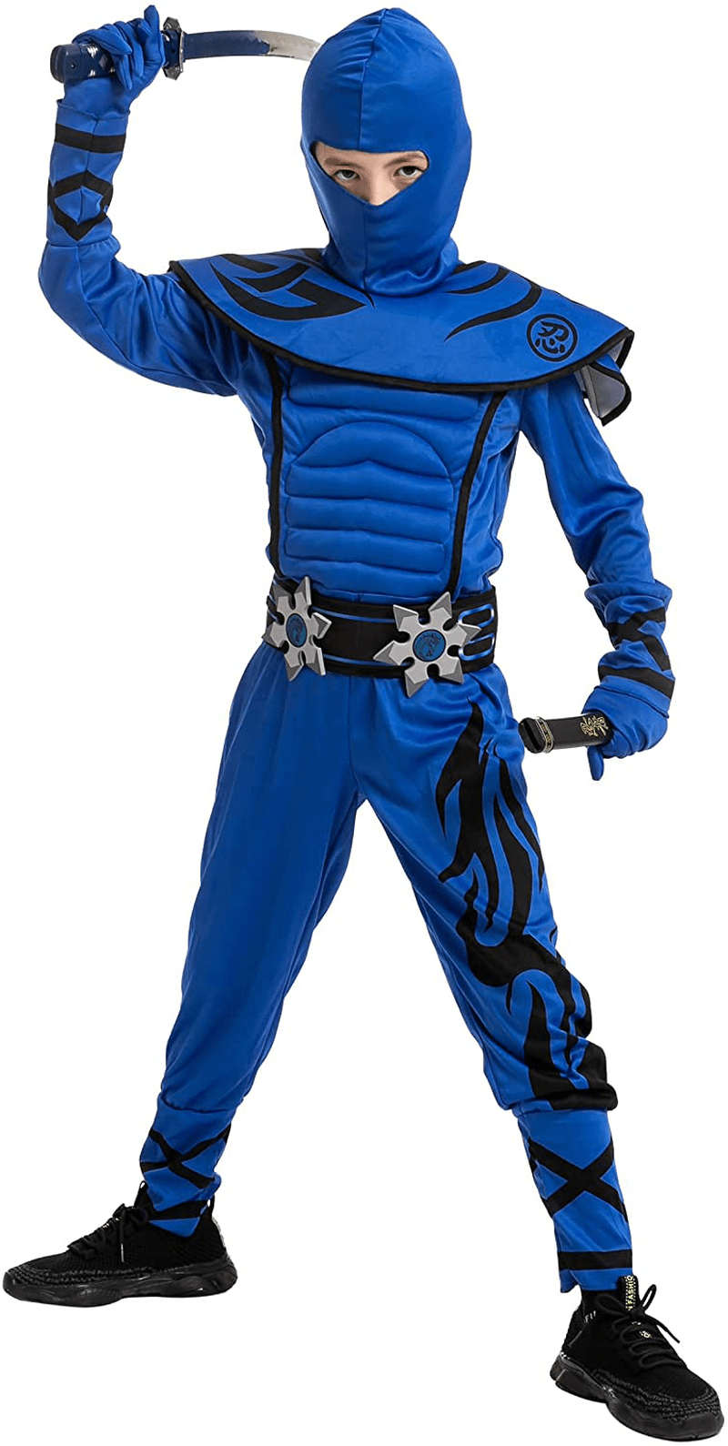 Blue Kungfu Ninja Costume for Boys and Girls, Halloween Dress Up Party, Ninja Role Playing, Themed Parties, Everyday Play
