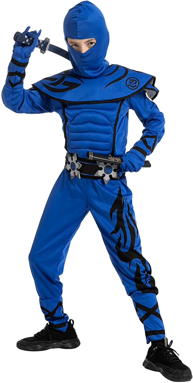 Blue Kungfu Ninja Costume for Boys and Girls, Halloween Dress Up Party, Ninja Role Playing, Themed Parties, Everyday Play