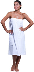Boca Terry Womens Spa Wrap - 100% Cotton Spa, Shower, Bath and Gym Towel W Snaps - Med/Large, XXL, 4XL, 6XL (Medium/Large, Grey)