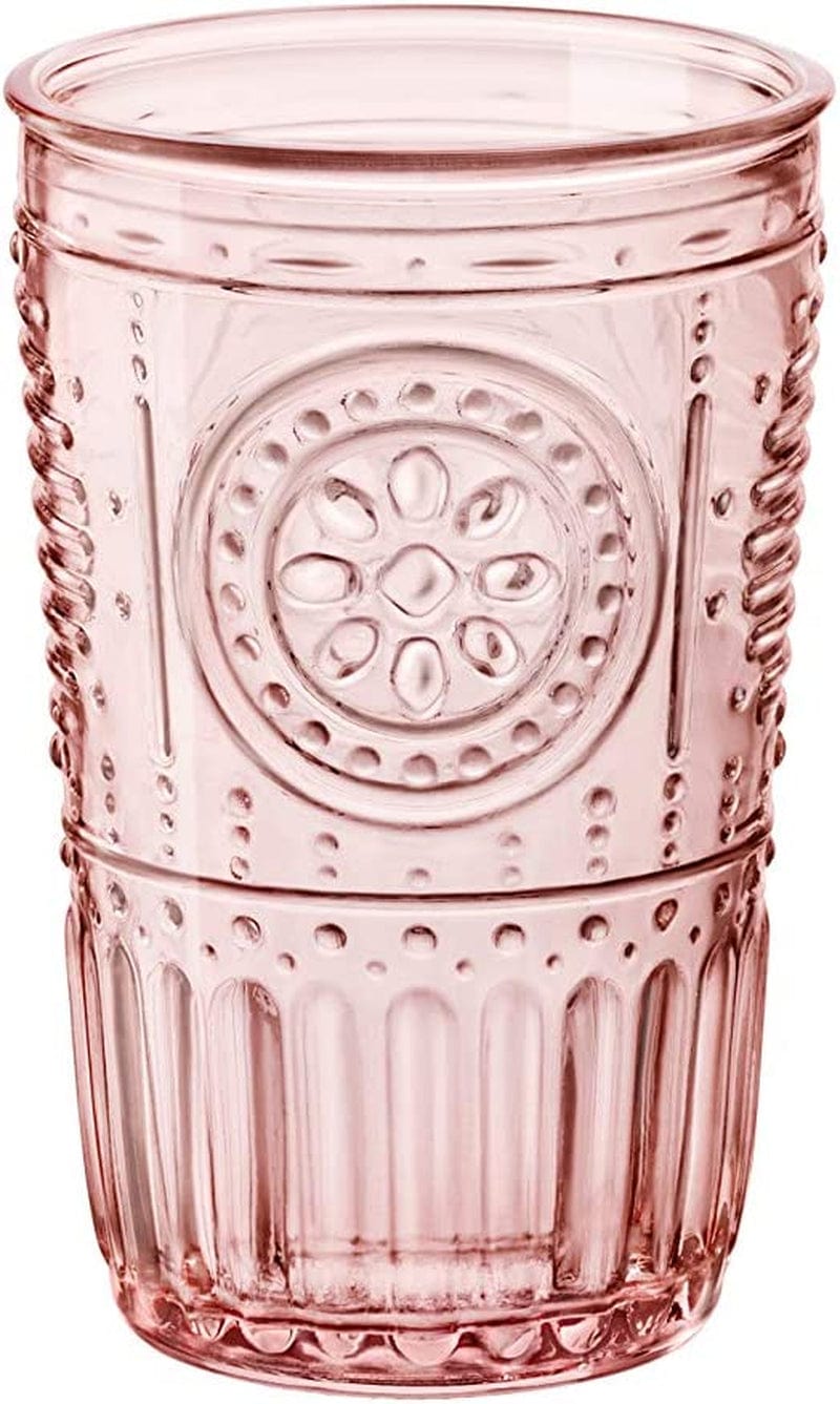 Bormioli Rocco Romantic Tumbler, Set of 4, 4 Count (Pack of 1), Cotton Candy