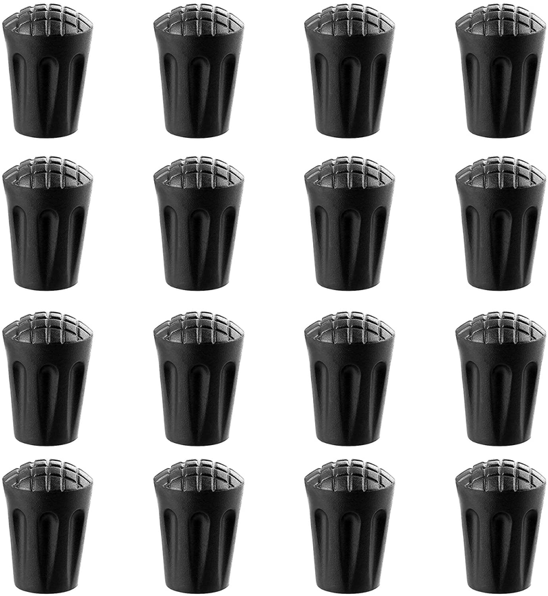 Bornfeel Trekking Pole Replacement Tips 16 Pack Hiking Pole Rubber Tips Walking Stick Tips End Caps Protectors