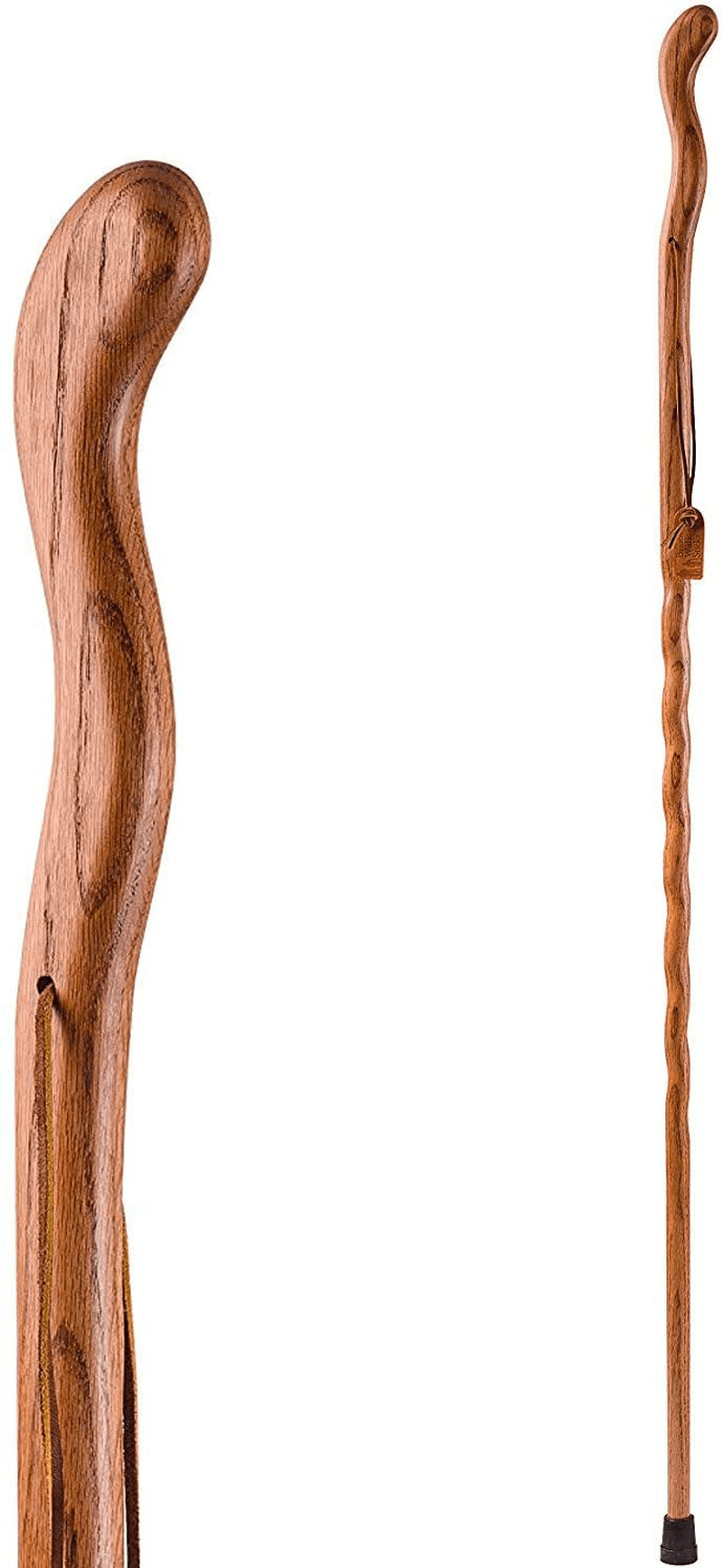 Brazos Trekking Pole Hiking Stick for Men and Women Handcrafted of Lightweight Wood and Made in the USA, Tan Oak, 48 Inches (602-3000-1089)