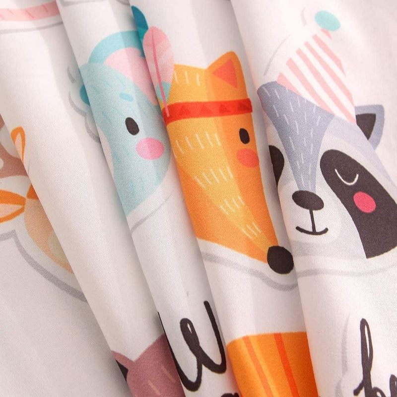 Btargot Jungle Animals Boys Girls Ultra Soft Comforter Set Zoo Party Cute Panda Cat Koala Giraffe Lion Cat Print Bedding Sets Full Size