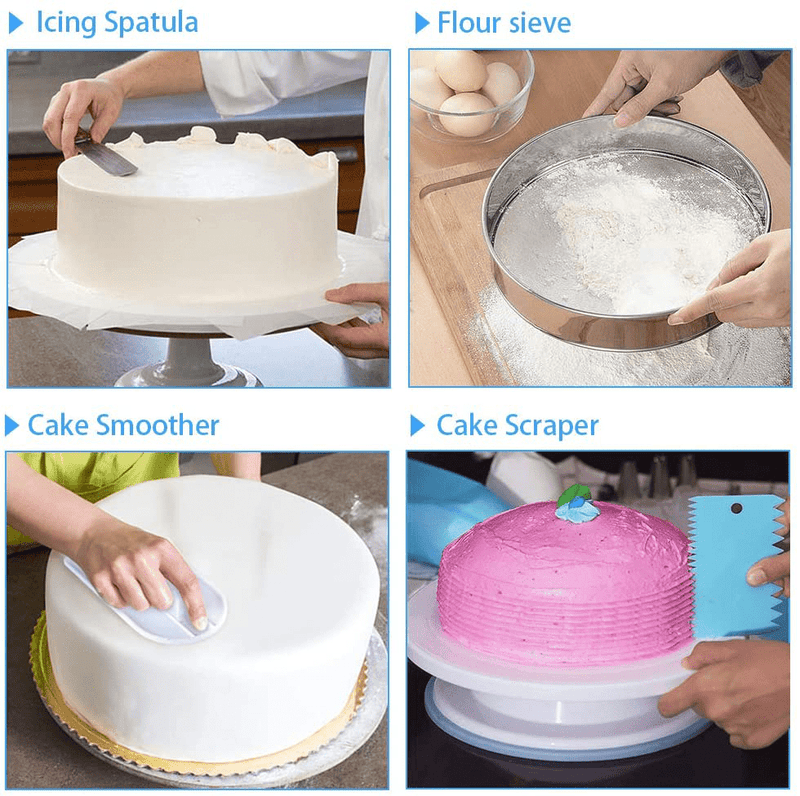 Cake Decorating Supplies,493 PCS Cake Decorating Kit 3 Packs Springform Cake Pans, Cake Rotating Turntable,48 Piping Icing Tips,7 Russian Nozzles, Baking Supplies,Cupcake Decorating Kit