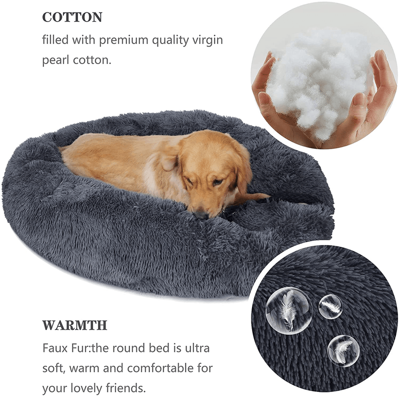 Calming Dog Beds for Small Medium Large Jumbo Size Dog anti Anxiety Fluffy Doggie Bed for 10-150 Lbs Pet Dogs Cats Small to Large Breed Comfy Cuddler Beds…