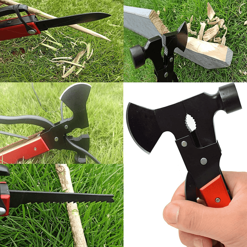 Camping Accessories Multitool - 16 in 1 Survival Knives Gear Hatchet Hammer Multi Tool for Hiking Hunting Fishing, Man Gifts for Birthday and Christmas, Cool Gadgets for Men Dad Husband Boyfriend