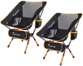 Camping Chairs, Sportneer Folding Backpacking Chair 2 Pack Height Adjustable Portable Ultralight Compact Small Camp Chair for Camping Outdoors Lawn Hiking Beach Travel Sport with Carry Bags (Black)