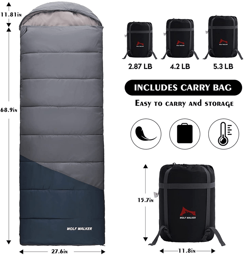 Camping Sleeping Bag Lightweight Waterproof for Adults Kids Summer Spring Fall Warm & Cool Weather Camping Gear Equipment Traveling Outdoors Hiking Backpacking Sleeping Bag