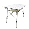 Campland Aluminum Table Height Adjustable Folding Table Camping Outdoor Lightweight for Camping, Beach, Backyards, BBQ, Party (Silver, Rectangle-Big)