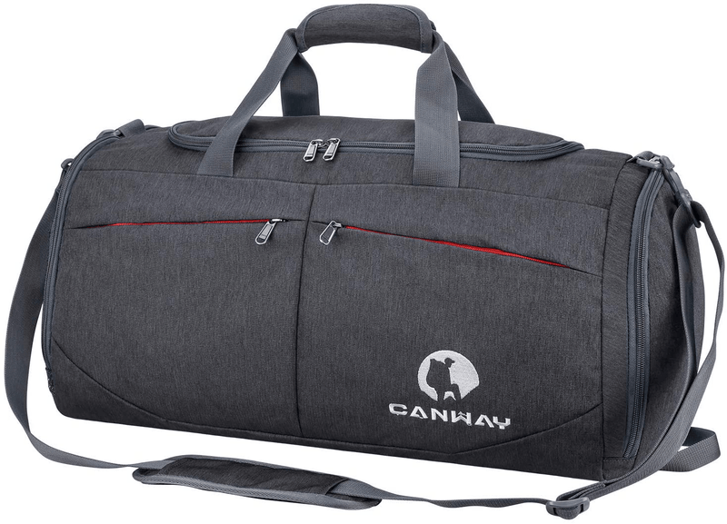 Canway Sports Gym Bag, Travel Duffel bag with Wet Pocket & Shoes Compartment for men women, 45L, Lightweight