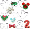 Cartoon Mouse Cookie Cutters, 8 Pack Baking Molds Stainless Steel Biscuit Sandwich Cake Cutter Set for 1St Birthday Party Supplies Favors