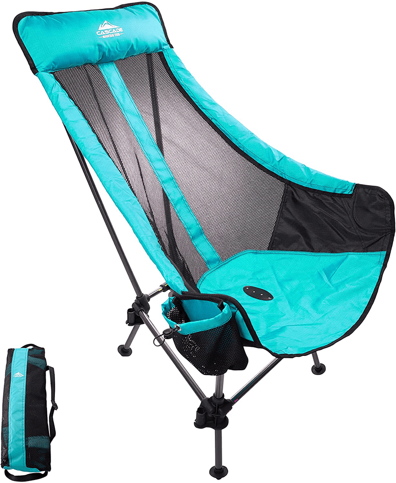 Cascade Mountain Tech Hammock Camp Chair with Adjustable Height - Ultralight for Backpacking, Camping, Sporting Events, Beach, and Picnics with Carry Bag