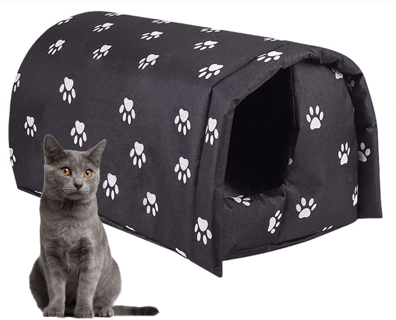 Cat House for Outdoor Cats in Winter, Outdoor Cat Houses for Feral Cats Weatherproof, Cat House Thickened Weatherproof Foldable, Stray Cats Shelter