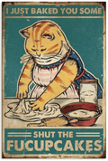 Cat Remember to Wipe Tin Sign Retro Kitchen Restaurant Farm Bathroom People Cave Farm Wall Decoration Iron Metal Plate 8x12inch