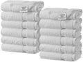 Chakir Turkish Linens 100% Turkish Cotton Luxury Hotel & Spa Washcloth Set (Set of 12, Gray)