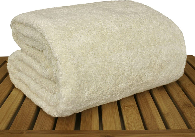 Chakir Turkish Linens Turkish Cotton - Oversized (40-Inch-By-80-Inch) Bath Towel, Beige