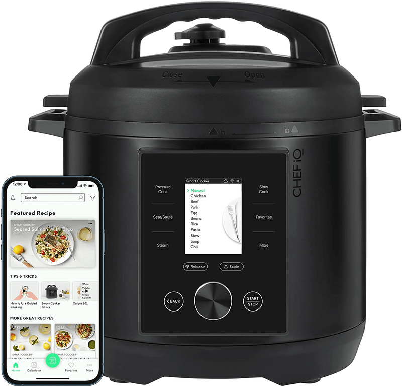 CHEF iQ World’s Smartest Pressure Cooker, Pairs with App Via WiFi for Meals in an Instant Built-In Scale & Auto Steam Release, Multi-Functional w/ 300+ Smart Cooking Presets, 6 Qt