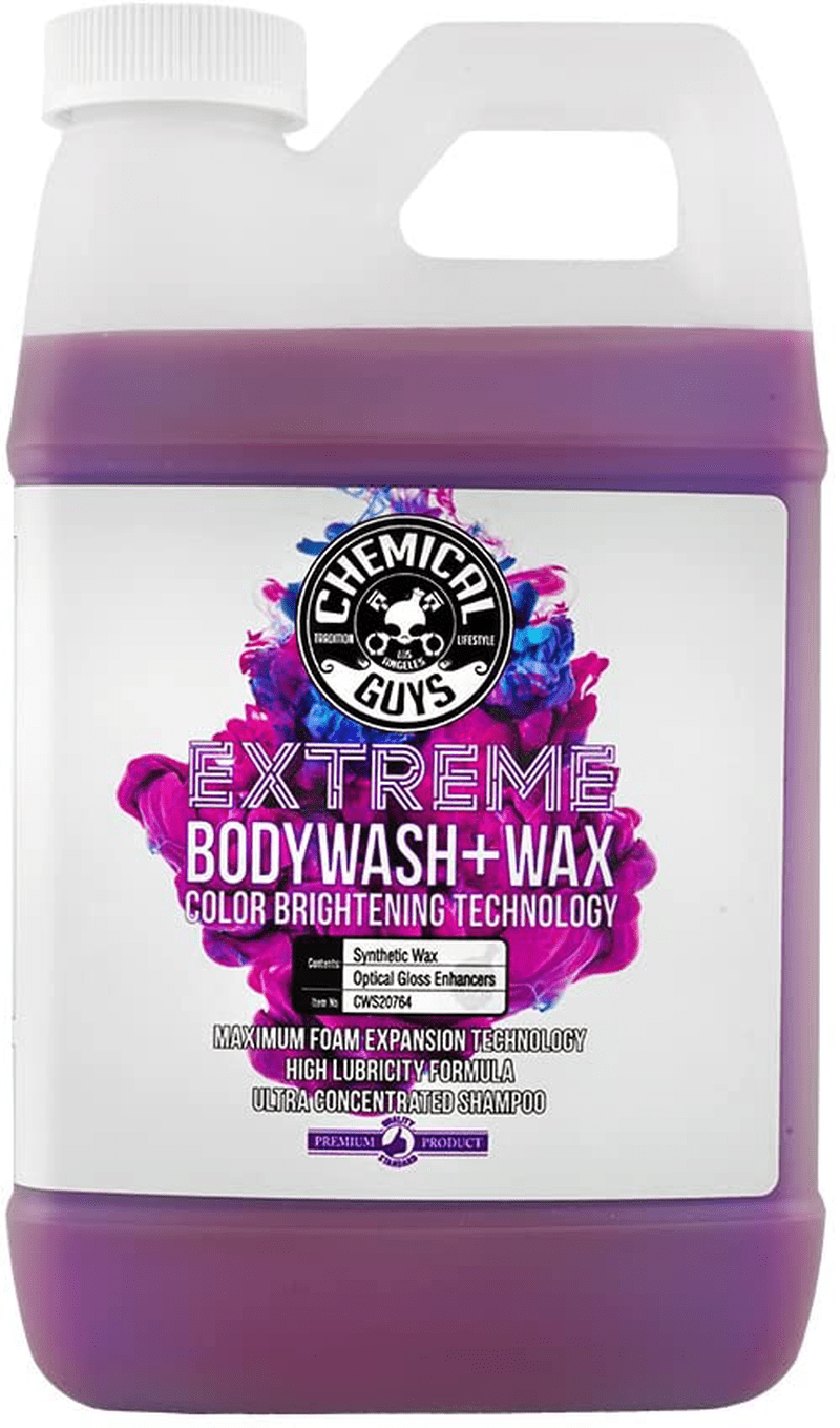 Chemical Guys CWS20764 Extreme Bodywash & Wax Foaming Car Wash Soap (Works with Foam Cannons, Foam Guns or Bucket Washes), 64 oz., Grape Scent