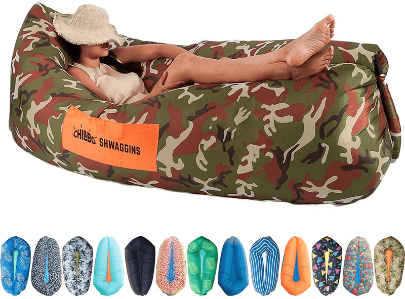 Chillbo Shwaggins Inflatable Couch – Cool Inflatable Chair. Upgrade Your Camping Accessories. Easy Setup Is Perfect for Hiking Gear, Beach Chair and Music Festivals.