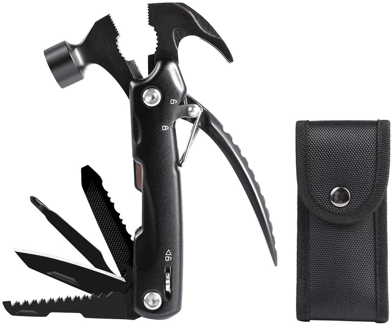 Christmas Gifts for Men Multi Tool Camping Tool Outdoor Survival Gear,15 in 1 Multitool with Durable Sheath, Axe,Hammer,Plier,Saw,Bottle Opener, Hunting Gifts for Men Dad Birthday Gifts from Daughter