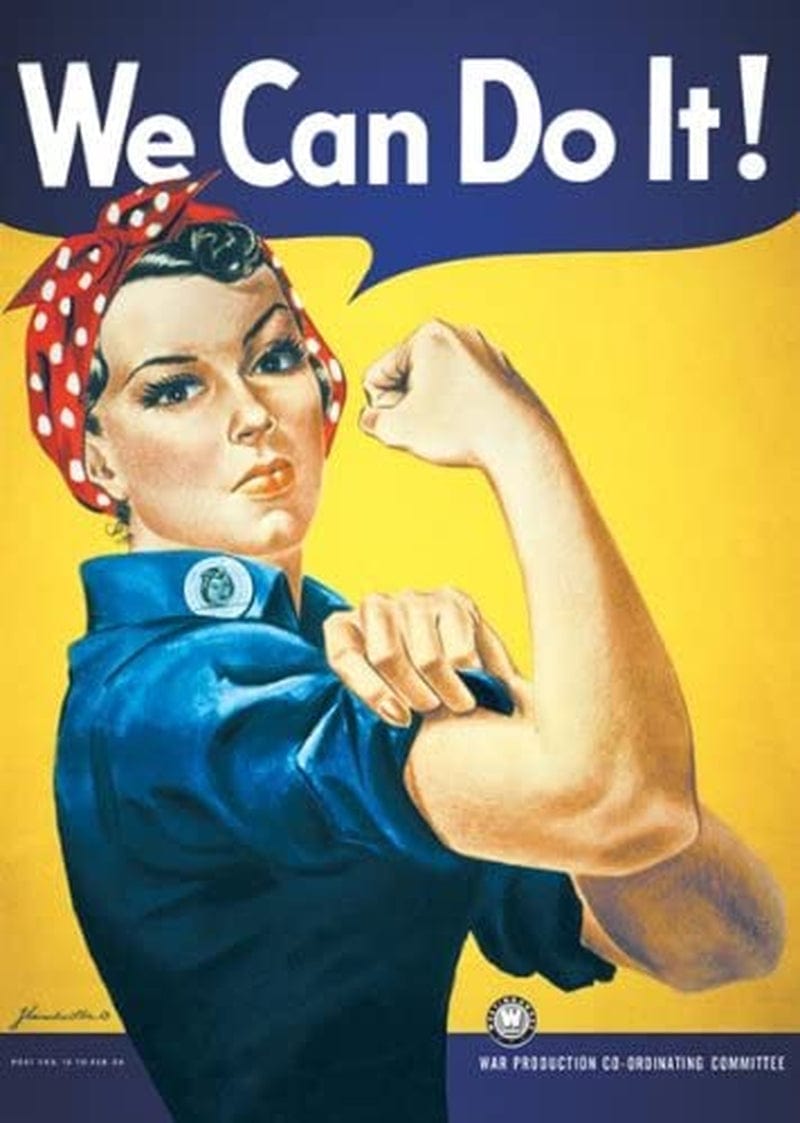 Rosie the Riveter We Can Do It Art Print Poster - 11X17 Fine Art Poster Print by J. Howard Miller, 11X17