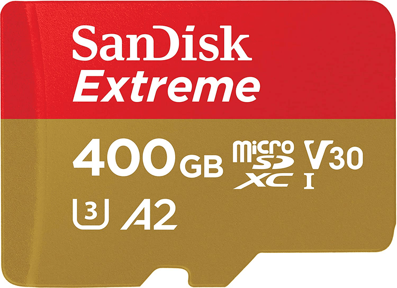 SanDisk 256GB Extreme MicroSDXC UHS-I Memory Card with Adapter - C10, U3, V30, 4K, A2, Micro SD - SDSQXA1-256G-GN6MA