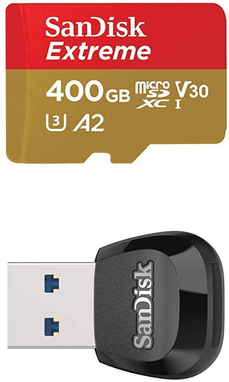 SanDisk 256GB Extreme MicroSDXC UHS-I Memory Card with Adapter - C10, U3, V30, 4K, A2, Micro SD - SDSQXA1-256G-GN6MA