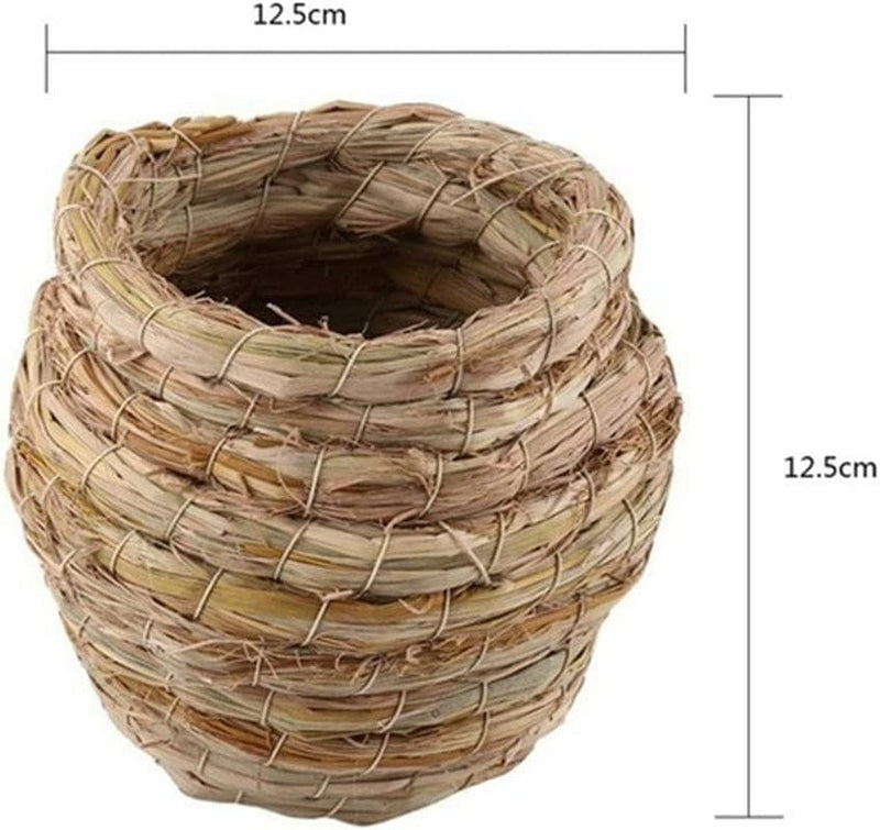 SUODAO Bird Nest,Parrot Handmade Cages Accessories Parrot Pet Bedroom Bird House Straw Nest Straw Cage Breeding Cave