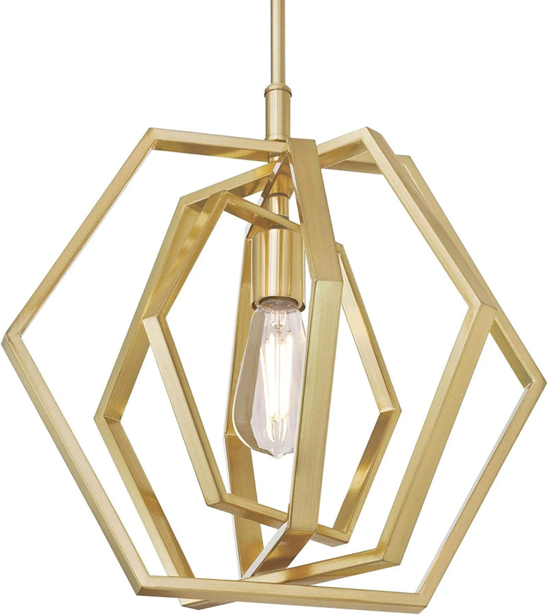 Westinghouse Lighting 6369700, Champagne Brass Finish Holly One-Light Indoor Pendant, Size