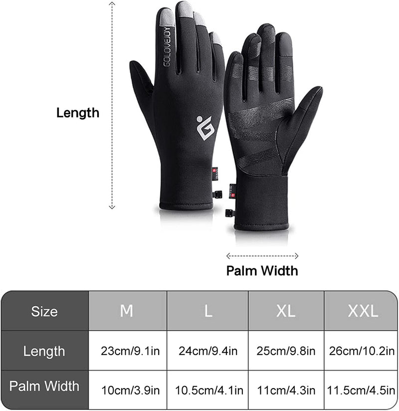 Men Winter Touchscreen Gloves Anti-Slip Fleece Waterproof Thermal Sport Gloves