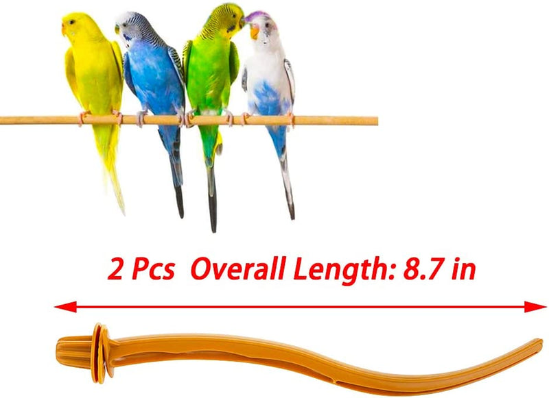 2 PCS Bird Perches Canary Finch Budgie Cage Universal Plastic Stand Stick Toy Holders, 8.7 Inches