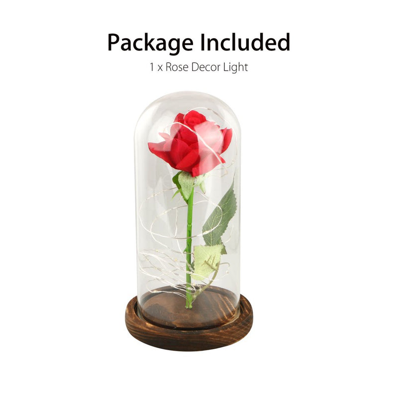Enchanted Red Silk Rose, Beauty and the Beast Rose in a Light Dome, Home/Office or Home Decorations, Best Gift for Her on Valentine'S Day, Anniversary, Mother’S Day Gifts, Christmas Gift