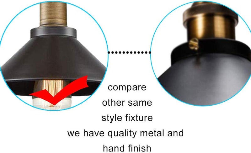 CLAXY Ecopower Industrial Mini Oil Rubbed Bronze Pendant Light 3 Pack