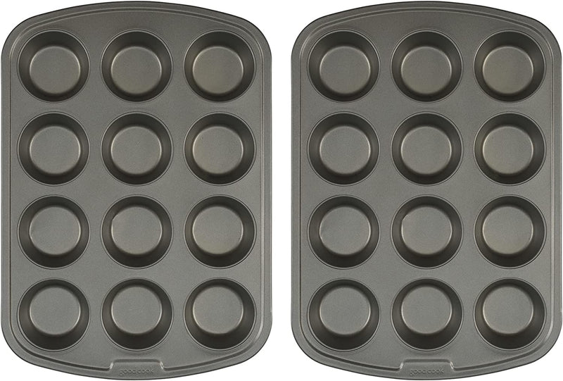 Goodcook Dishwasher Safe Nonstick Steel XL Cookie Sheet, 15'' X 21'', Gray, Set of 2 (42050)
