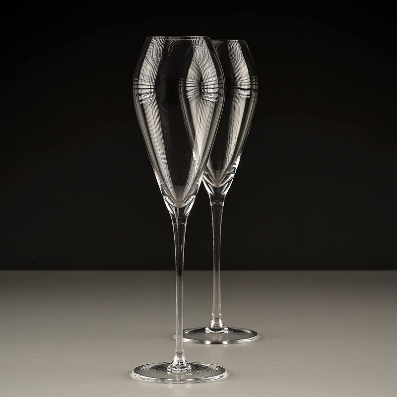 Greenline Goods Champagne Flutes Glasses - 5.75 Oz Wine and Mimosa Glassware Set - Stemmed Drinkware for Weddings or Modern Bar