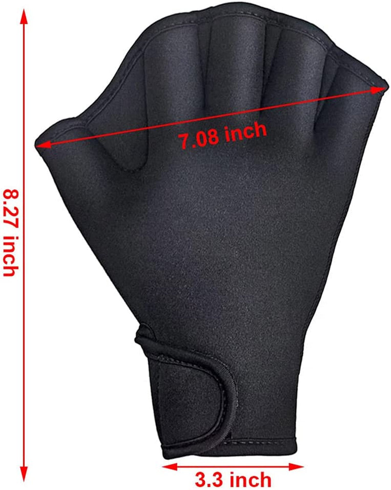 YMLHOME 1 Pair Aquatic Swim Gloves Training Swimming Gloves Neoprene Water Resistance Webbed Gloves for Men Women Adults Water Fitness Training