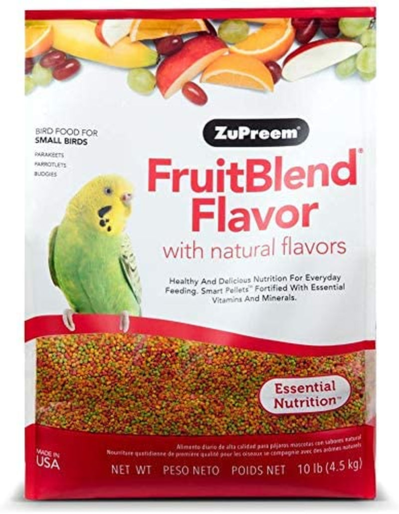 Zupreem Fruitblend Flavor Pellets Bird Food for Small Birds, 2 Lb - Daily Blend Made in USA for Parakeets, Budgies, Parrotlets
