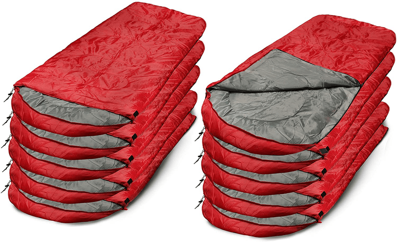10 Pack of Camping Lightweight Sleeping Bags – 3 Season Warm & Cool Weather – Outdoor Gear, Adults and Kids, Hiking, Waterproof, Compact, Sleep Bag Bulk Wholesale