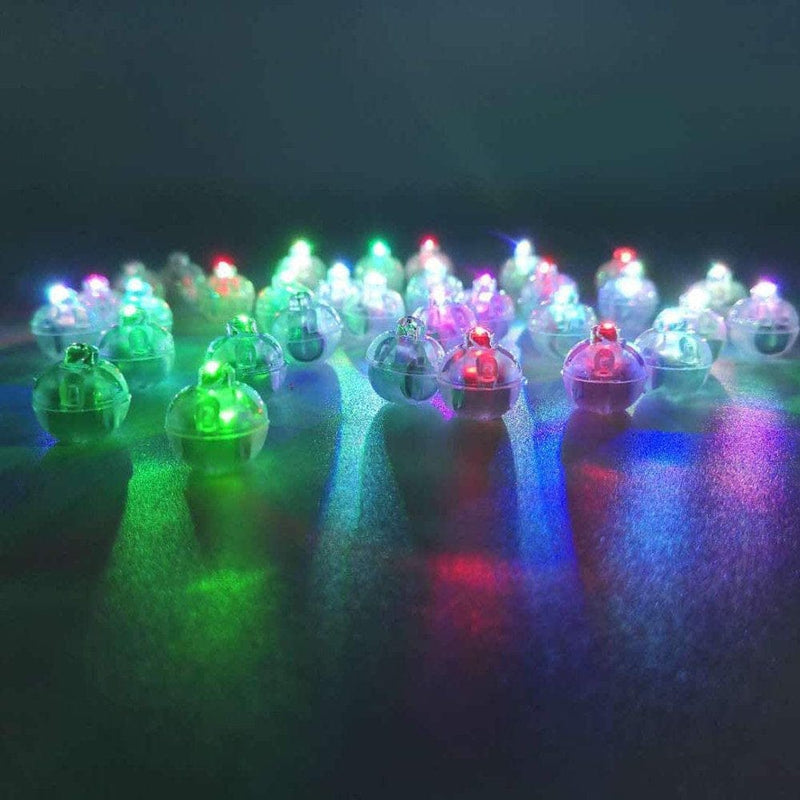 100Pcs Multicolor LED Balloon Light,Rainbow Colored round Led Flash Ball Lamp Mini Ball Light for Paper Lantern Balloon,Indoor Outdoor Party Event Fun Birthday Party Wedding Decoration Supplies