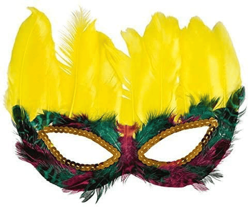 12 Mardi Gras Masks With Feathers For Adult Men Women, Costume Mask for Masquerade Festival Party Supplies