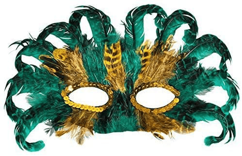 12 Mardi Gras Masks With Feathers For Adult Men Women, Costume Mask for Masquerade Festival Party Supplies