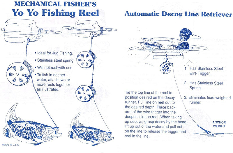 12 Mechanical Fisher'S Yo Yo Fishing Reels (Flat Trigger Model)