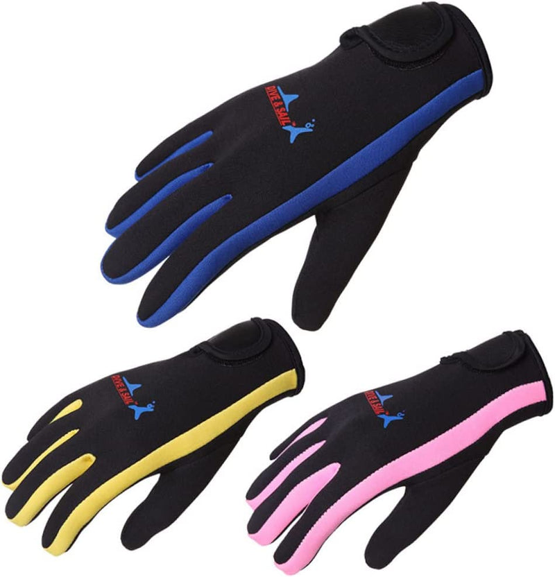 Jorzer Wetsuits 1.5 Mm Premium Neoprene Gloves Scuba Diving Five Finger Glove, Diving Snorkeling Gloves,Water Sports,Diving Equipment, Blue