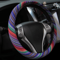 15 inch New Baja Blanket Car Steering Wheel Cover Universal Fit Most Cars Automotive Ethnic Style Coarse Flax Cloth