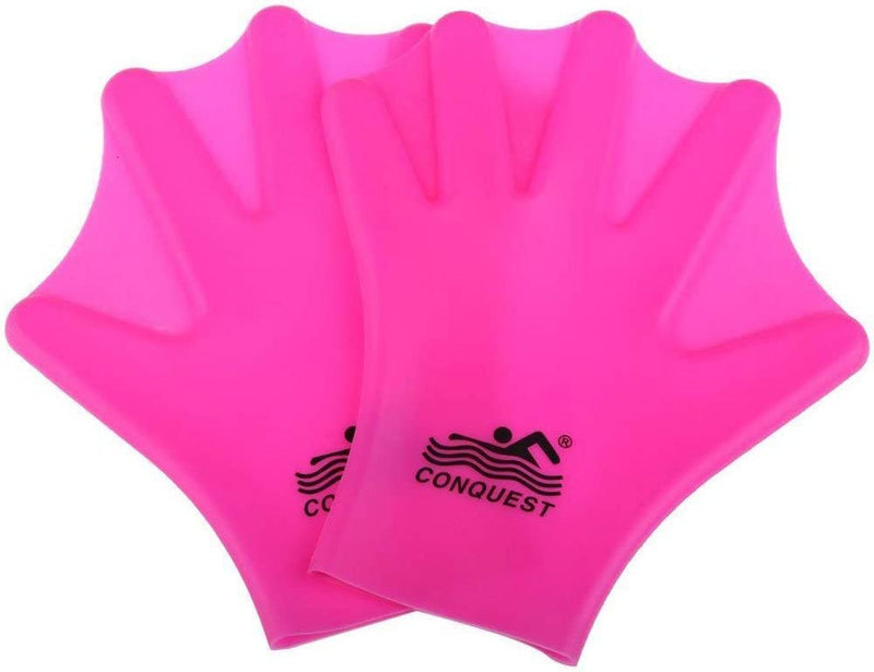 Onemoredealdirect OMDD Silicone Webbed Swimming Gloves Aqua Fit Swim Training Gloves Web Gloves Swimming,Closed Full Finger Webbed Water Gloves Unisex Adult,2Pcs