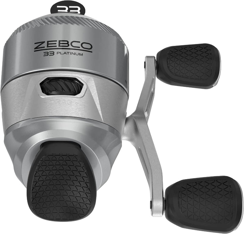 Zebco 33 Platinum Spincast Reel, 5 Ball Bearings (4 + Clutch), Instant Anti-Reverse with a Smooth Dial-Adjustable Drag, Powerful All-Metal Gears and Spooled with 10-Pound Cajun Line