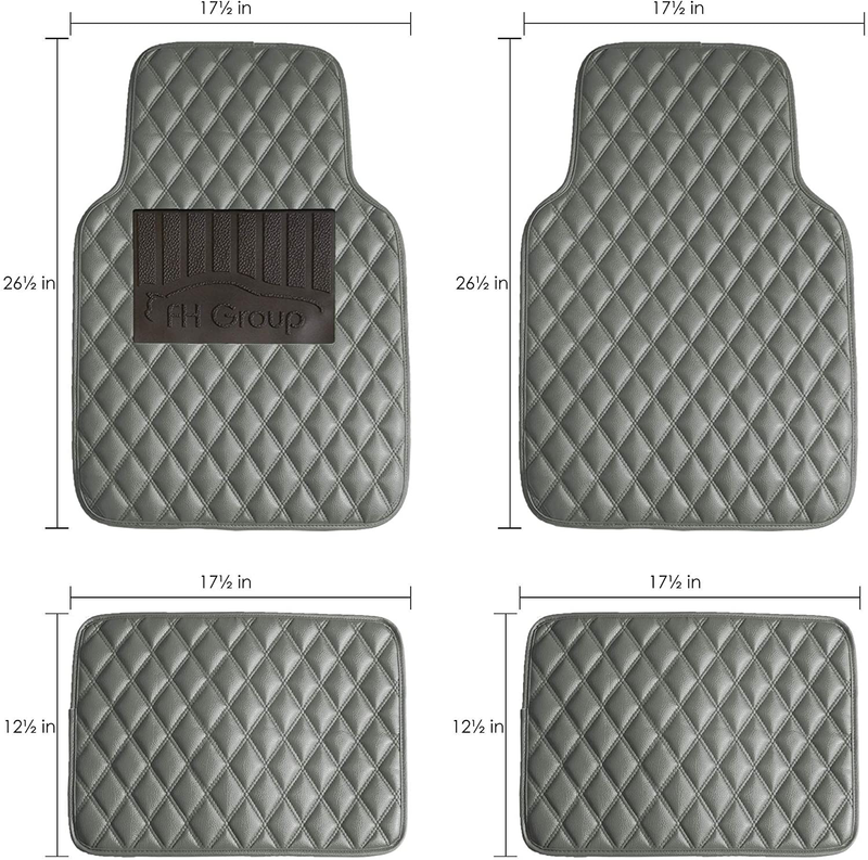 FH Group Premium Carpet Floor Mats with Heel Pad, Diamond Pattern (F12002BLACK)